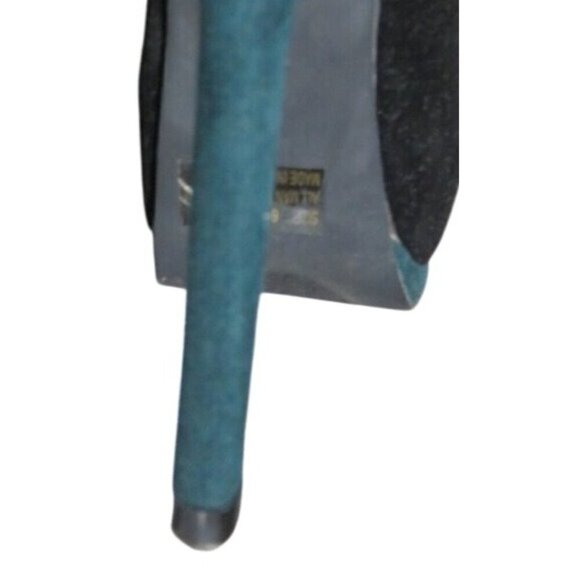 Qupid Retro Black & Green Suede Leather Peep Toe Platform Heels with buckles - Picture 11 of 15